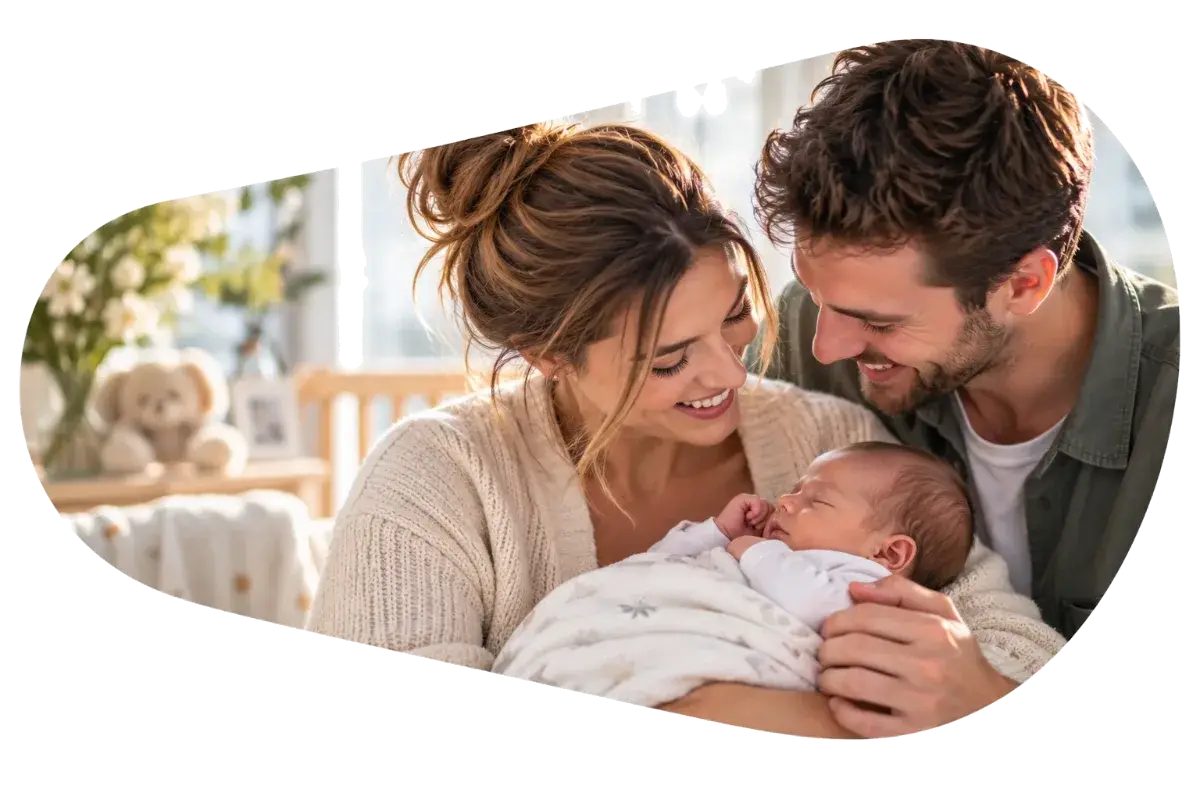 Ouders met hun pasgeboren baby
